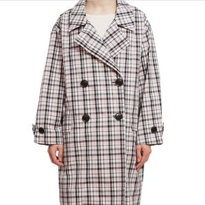 Opening Ceremony Oversized Plaid Trench NWT